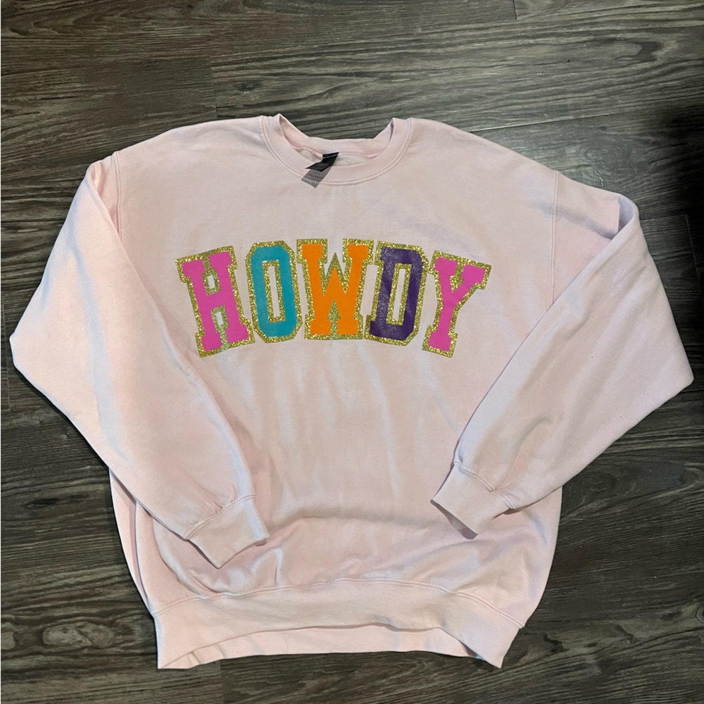 Pink Sparkly Howdy Sweatshirt